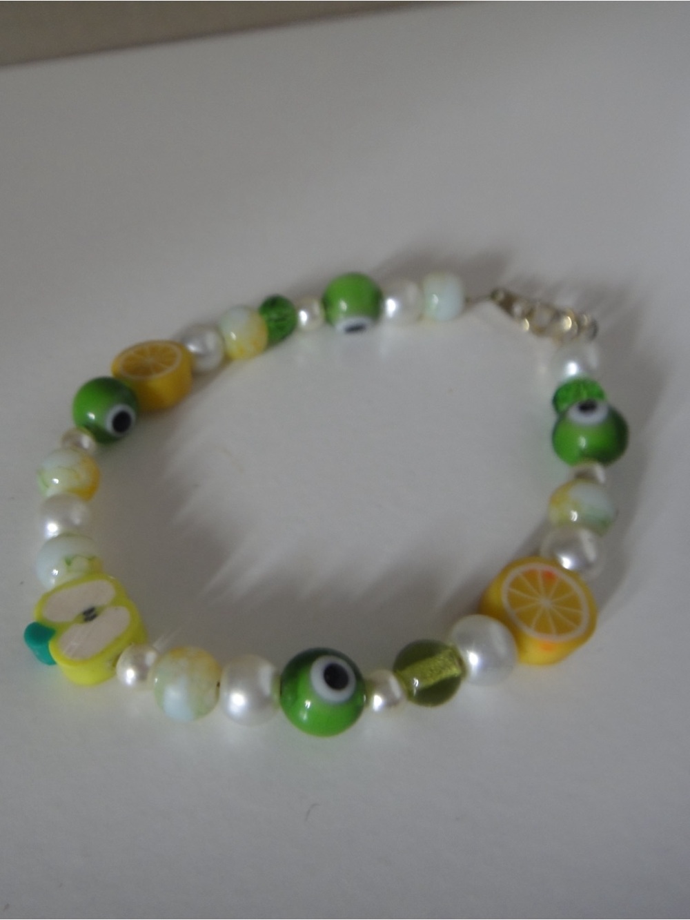 Green & Yellow Fruit Bead Bracelet for Women